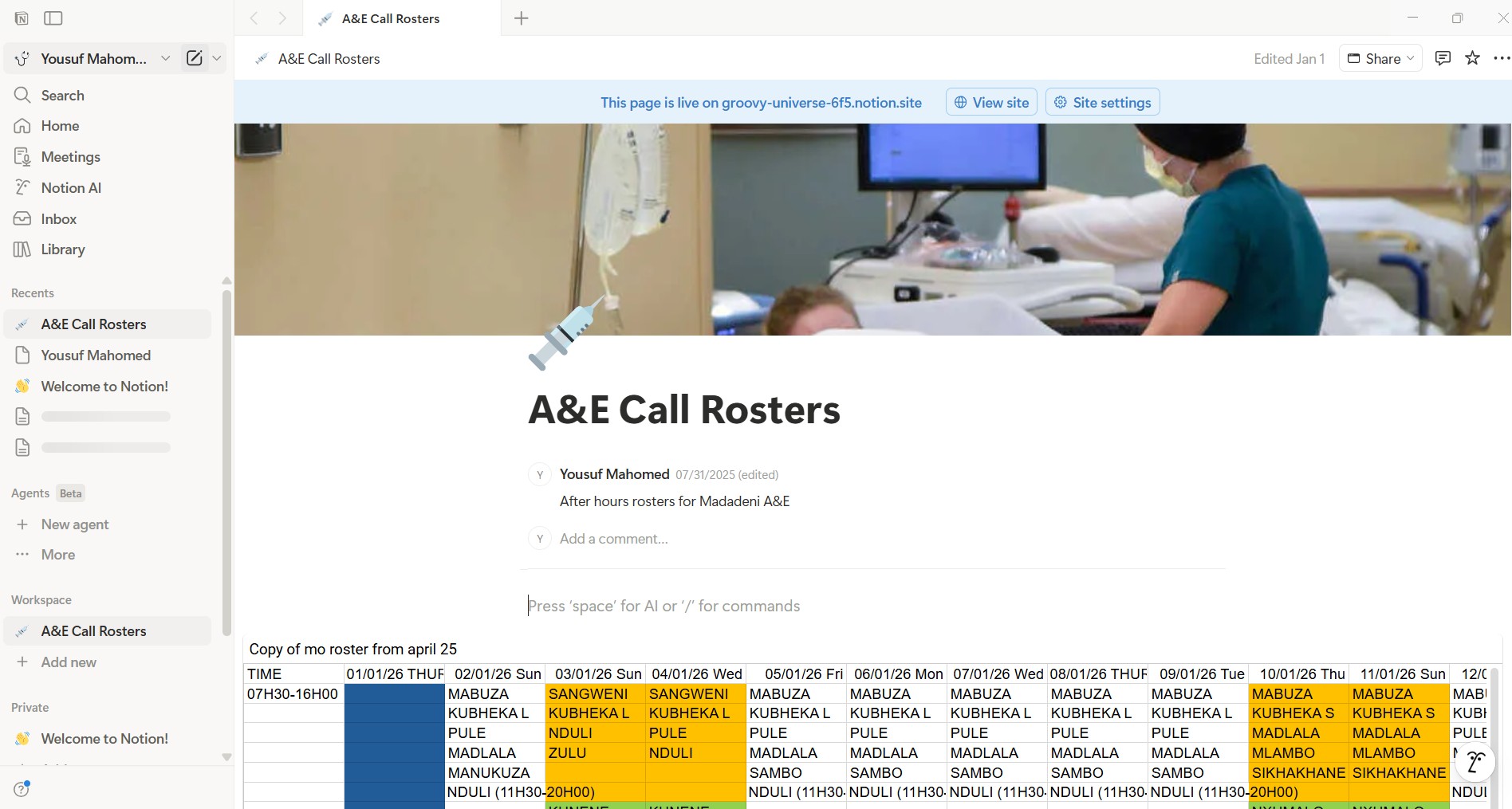 Notion ED Roster Interface